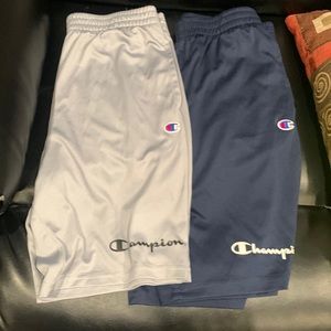 Champion shorts worn twice one gray and one navy blue